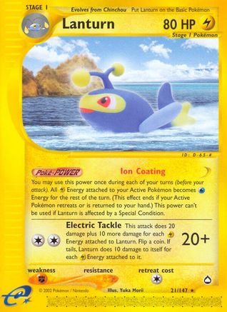 Lanturn 021/147 - Aquapolis Reverse Holofoil