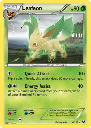 Leafeon 006/108 - Dark Explorers Reverse Holofoil