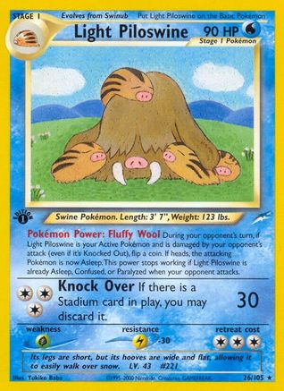 Light Piloswine 026/105 - Neo Destiny 1st Edition