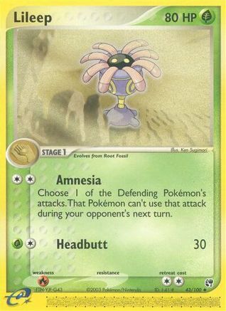 Lileep 043/100 - Sandstorm Reverse Holofoil
