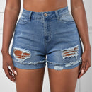 Washed Frayed Casual Summer Shorts