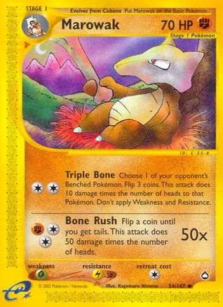 Marowak 054/147 - Aquapolis Reverse Holofoil