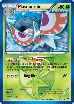 Masquerain (Team Plasma) 002/101 - Plasma Blast Reverse Holofoil