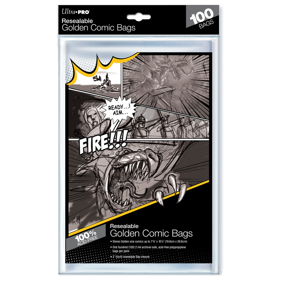 Ultra PRO: Comic Bags - Resealable Golden Age Size (7-3/4