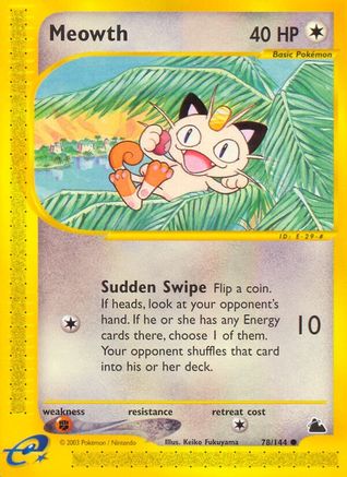 Meowth 078/144 - Skyridge Reverse Holofoil