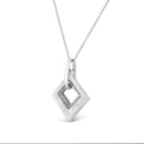 .925 Sterling Silver Pave-Set Diamond Accent Kite Shape 18" Pendant Necklace (I-J Color, I1-I2 Clarity)