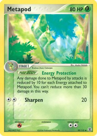 Metapod 039/112 - FireRed & LeafGreen Reverse Holofoil