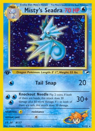 Misty's Seadra 009/132 - Gym Heroes 1st Edition Holofoil