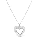 .925 Sterling Silver Prong-Set Diamond Accent Double Heart 18" Pendant Necklace (I-J Color, I1-I2 Clarity)