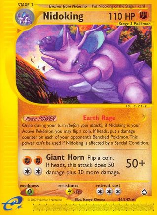 Nidoking 024/147 - Aquapolis Reverse Holofoil