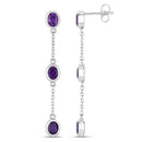 2.04 Carat Genuine Amethyst .925 Sterling Silver Earrings