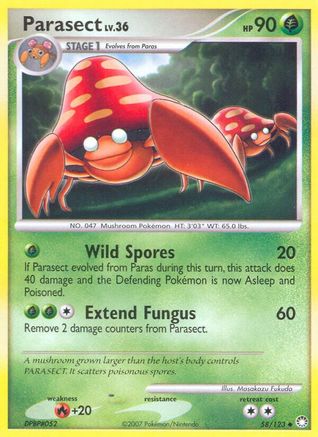 Parasect 058/123 - Mysterious Treasures Reverse Holofoil