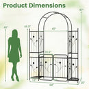 87 inch Tall Garden Arch with Gate Planter Shelves Climbing Trellises