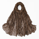 Twisted-pattern Cotton-linen Long Scarf Womens Outerwear Shawl