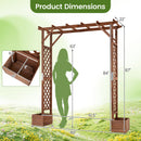 Garden Arbor with Planter Boxes 87in Tall Wooden Trellis