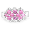 1.20 Carat Genuine Pink Sapphire .925 Sterling Silver Ring