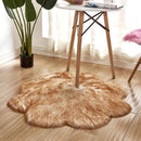 Artificial Woolen Carpet Rug Floral Shape Sheepskin Hairy Carpet