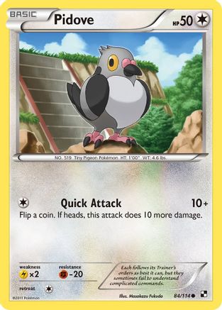 Pidove 084/114 - Black and White Reverse Holofoil