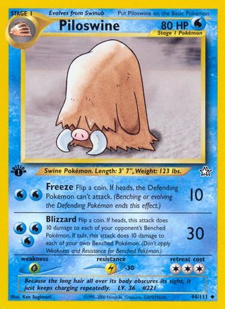 Piloswine 044/111 - Neo Genesis 1st Edition