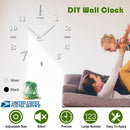 DIY Wall Clock 3D Mirror Surface Sticker Modern Art Wall Clock Home Office Decors Big Number Watch