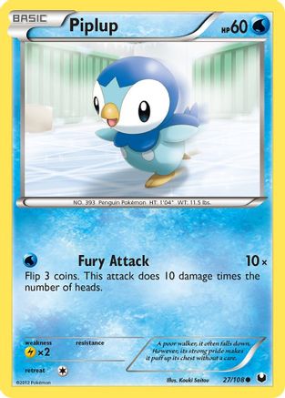 Piplup 027/108 - Dark Explorers Reverse Holofoil