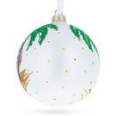 Festive Camel Glass Ball Christmas Ornament 4 Inches