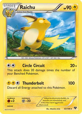 Raichu 043/146 - XY Base Set Holofoil