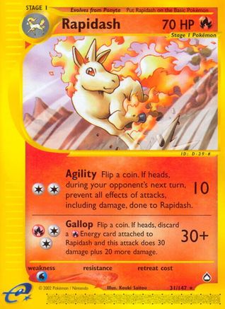 Rapidash 031/147 - Aquapolis Reverse Holofoil