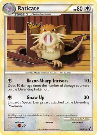 Raticate 034/90 - Undaunted Reverse Holofoil