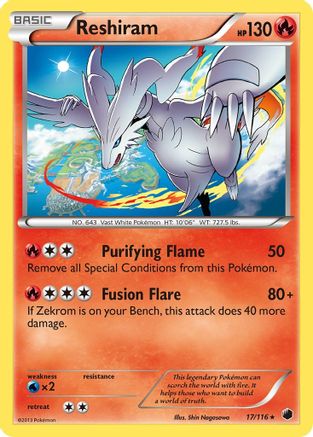 Reshiram 017/116 - Plasma Freeze Holofoil