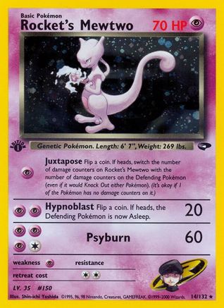Rocket's Mewtwo 014/132 - Gym Challenge 1st Edition Holofoil