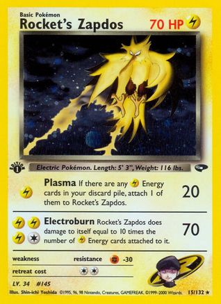 Rocket's Zapdos 015/132 - Gym Challenge