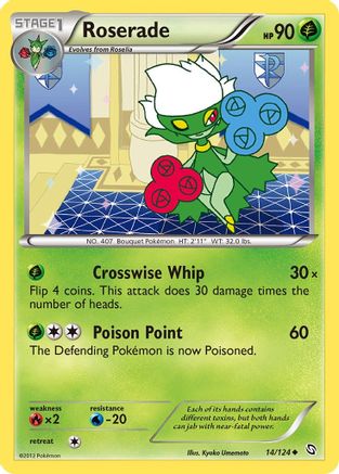 Roserade 014/124 - Dragons Exalted Reverse Holofoil