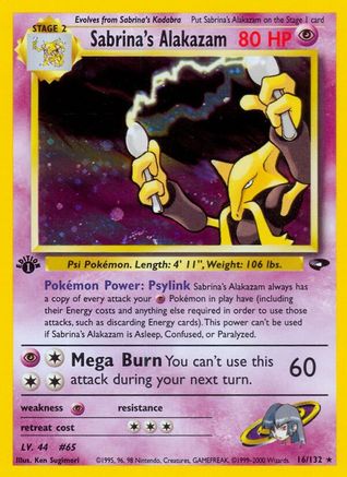 Sabrina's Alakazam 016/132 - Gym Challenge 1st Edition Holofoil