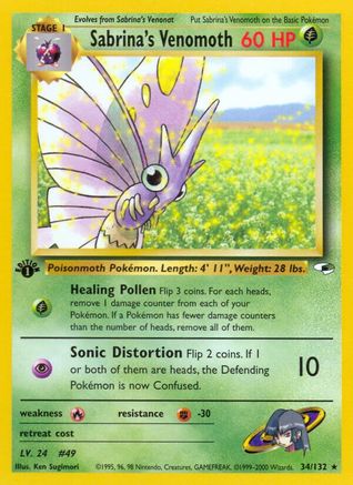 Sabrina's Venomoth 034/132 - Gym Heroes 1st Edition