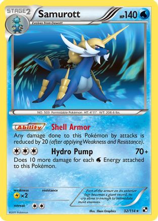 Samurott 032/114 - Black and White Holofoil