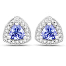3.22 Carat Genuine Tanzanite & White Topaz .925 Sterling Silver Ring