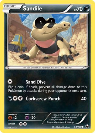 Sandile 064/108 - Dark Explorers Reverse Holofoil