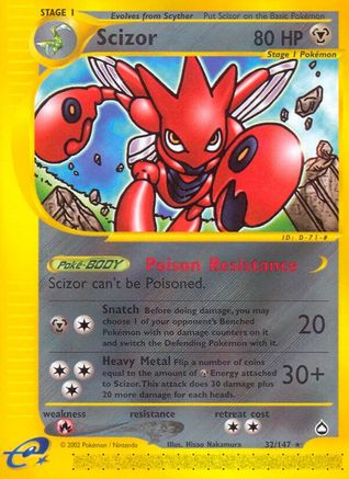 Scizor 032/147 - Aquapolis Reverse Holofoil