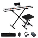 88-Key Electric Piano Keyboard with Adjustable Stand and Portable Bag