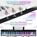 88 Key Foldable Electric Keyboard Piano with Wireless MIDI and Dual Speakers-Black