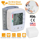 Blood Pressure Monitor Wrist Digital High Blood Pressure Cuff Heartbeat Tester w/ 90x2 Reading Memory 2In LCD Screen Storage Box