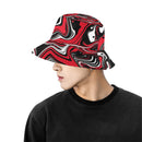 Red Black and White Rave Spill Bucket Hat