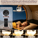 Rechargeable Tent Ceiling Fan with LED Light & Remote