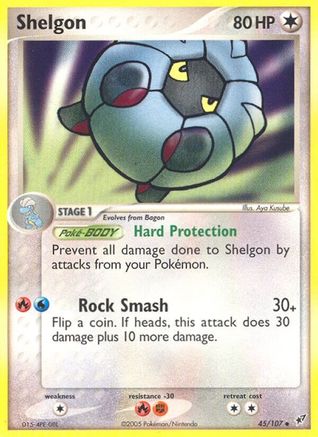 Shelgon 045/107 - Deoxys Reverse Holofoil
