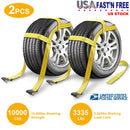 2Pcs Car Basket Straps Adjustable Tow Dolly Tire Basket Straps with Flat Hooks