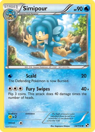 Simipour 034/114 - Black and White Reverse Holofoil