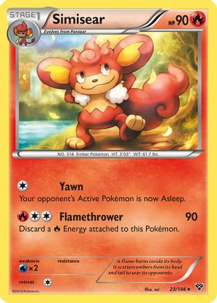 Simisear 023/146 - XY Base Set Reverse Holofoil