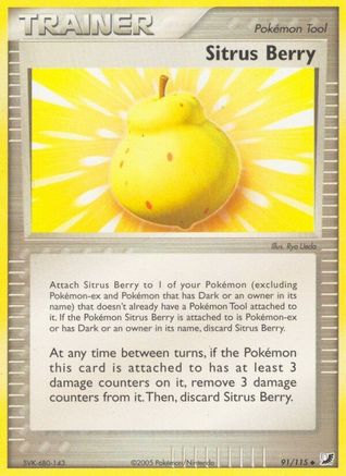 Sitrus Berry 091 - Unseen Forces - Reverse Holofoil
