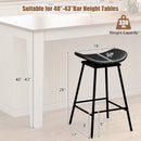 Set of 2 Swivel Barstools Faux Leather Upholstered Backless with Footrest